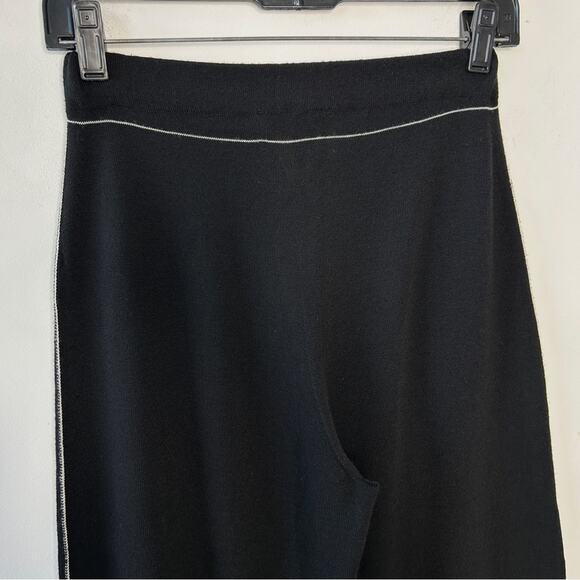 LIVIANA CONTI Pants Size XS Quiet Luxury Knit Wide Leg Cropped Wool Black Italy - Picture 6 of 11